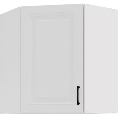 Eckhängeschrank 60x60 cm Stilo Weiss Küchenzeile Küchenblock Küche Landhaus (1/4)