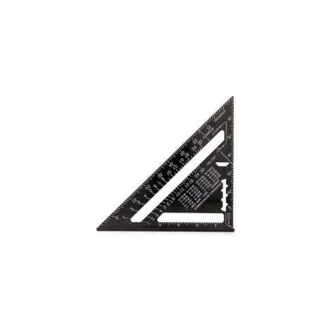 Schwarzes 7-Zoll-Dreiecklineal, Zimmermannswinkel, Aluminiumlegierung, hochpräzises Messwerkzeug für Zimmerleute - Crezuo (1/3)