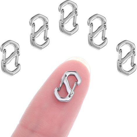 Lot de 50 fermoirs mousquetons à double ouverture, en acier inoxydable, pour colliers et bracelets (argentés)