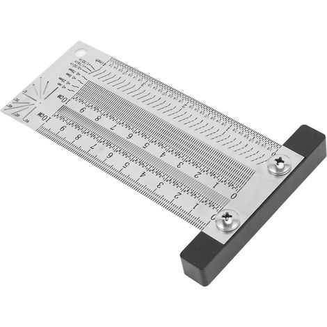 Règle en T 100 mm 4 pouces acier inoxydable précision 0.25 mm 1/32 po traçage menuiserie perceuse établi scie à table avec crayon automatique et recharges (1/5)