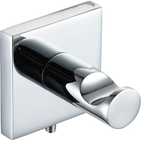 DianHydro Giona appendiabiti singolo in metallo cromato lucido da fissare con viti incluse gancio per asciugamani e accapatoio (1/2)