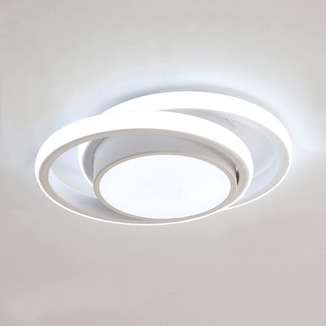 COMELY Modern LED Ceiling Light, Round Ceiling Lamp 27cm for Hallway, Bedroom, Bathroom, Kitchen, Living Room - 32W - White - Cool White Light 6500K