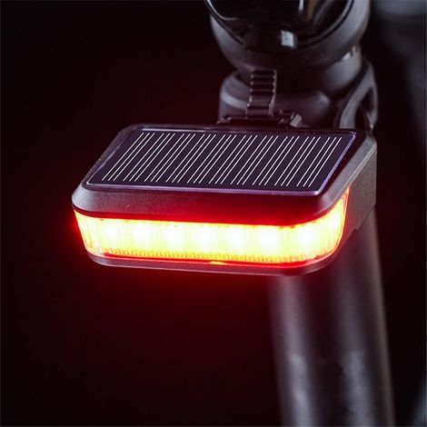 Fanali posteriori per bicicletta ad energia solare, bicolore rosso e bianco, con 7 modalità di guida notturna. (1/5)