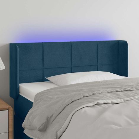 LED Kopfteil Dunkelblau 93x16x78/88 cm Samt (1/5)
