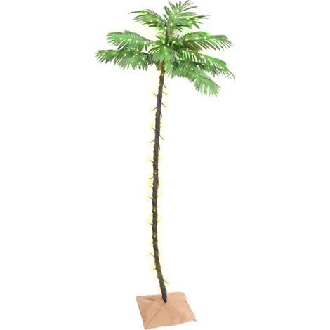 vidaXL Palmier à LED 136 LED Blanc chaud 220 cm (1/5)