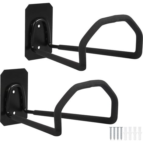 Support pour tuyau d'arrosage en métal - Support mural suspendu pour tuyau d'eau - Parfait pour tuyau d'eau - Lot de 2 pièces