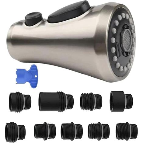 Tête de Remplacement pour Robinet de Cuisine Installation Facile Anti-Fuite Buse de Pulvérisation de Remplacement pour Robinet Pour Rinçage Des Légumes Et Nettoyage Des Casseroles (1/5)