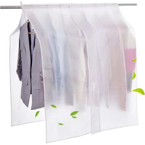 【NX】Housse de protection transparente pour cintres, costumes, robes et autres vêtements, anti-poussière, idéale pour la maison et la chambre. (1/5)
