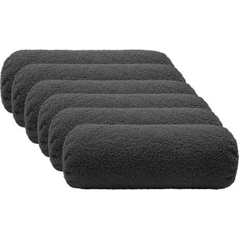 Cushion Cover 6 pcs HEERLEN Dark Grey Ø 15 x 40 cm Bouclé vidaXL