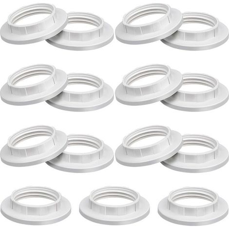 15 Pieces E14 Reducer Rings for Lampshades, White Adapter Ring Converter for Pendant and Floor Lamps (1/4)