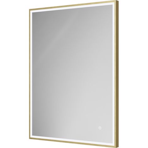 Colore Madison Brushed Brass 600mm x 800mm Illuminated Dimmable LED Mirror with Demister and Touch Sensor (1/5)