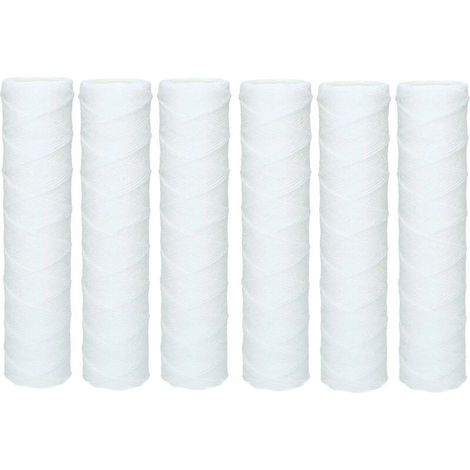 Lot de 6 cartouches sédiment bobinées 25 cm – Filtration 50 microns – Pour osmose inverse et filtration des particules