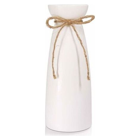 Vase en porcelaine blanche 23 cm – Décoration moderne pour table – Finition mate, émaillé – Pour arrangements floraux et fêtes (1/5)