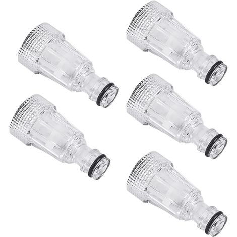 Lot de 5 Filtre à eau, Plastique transparent, 3/4 pouce, Pour Karcher K2-K7, Nettoyeur haute pression (1/5)
