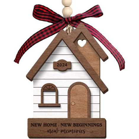 Ornement En Bois - Décoration Maison Neuve - Idée Cadeau Inauguration - Pour Couple Ou Propriétaire - 1 Pièce (1/5)