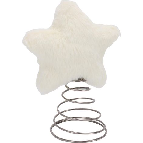 Christmas Tree Topper with Plush Details (Beige) (1/5)