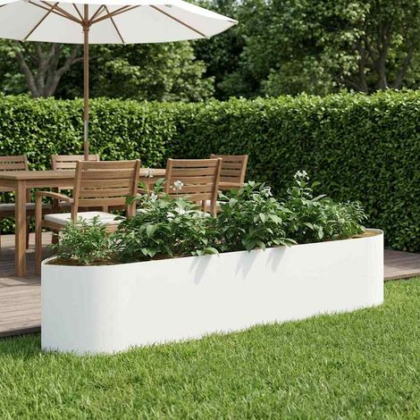 vidaXL Jardin surélevé Blanc 220 x 40 x 40 cm Acier