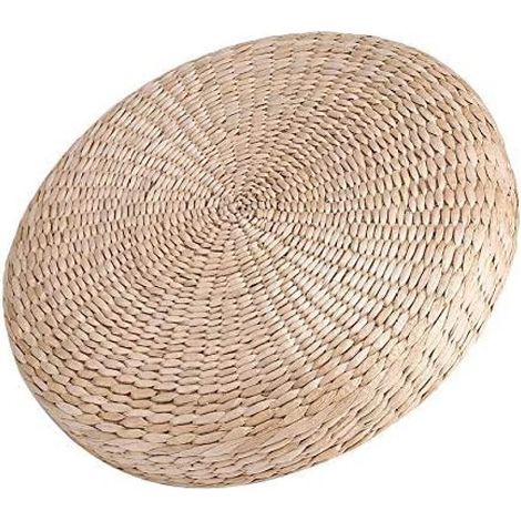 Coussin Tatami rond rembourré, tabouret, tapis de yoga en paille souple, coussin de sol écologique, assise tricotée, décoration de jardin, salle à manger, extérieur, 40 cm (1/5)