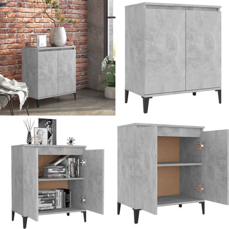 Buffet gris béton 60x35x70 cm bois d'ingénierie - Buffet Industriel - Meuble Rangement - Commode - Bibliothèque - Mobilier Salon - Home & Living (1/5)