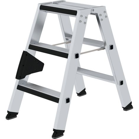 Günzburger Steigtechnik Escabeau à marches accessible des deux côtés avec clip-step relax 2 x 3 marches - 042206 (1/4)