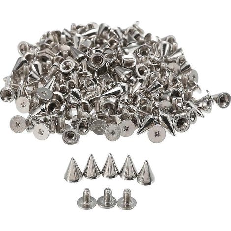 100 pezzi Chiodi Rivetti Conici in Metallo 10mm Rivetti a Punti Rivetti a Vite Conici Artigianato in Pelle Fai da Te Artigianato Rock Abbigliamento Accessori per Ricamo