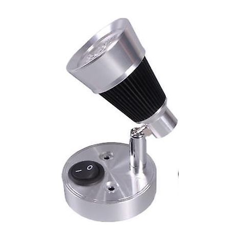 Lampe de lecture LED 12V avec abat-jour noir, éclairage blanc froid pour camping-car, voiture, bateau, caravane et maison - Éclairage mural de chevet, 1 pièce (1/5)