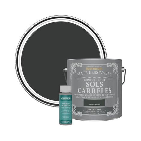 Peinture pour Sols Carrelés Mate Lessivable - Charbon Naturel (1/3)