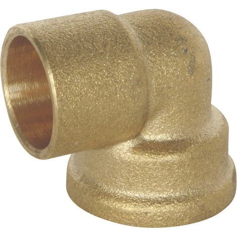 Coude laiton à souder - Femelle 12/17 - Pour tube cuivre Ø14 - Sachet 2 pièces
