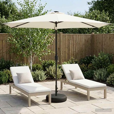 Parasol de jardín con luces LED y base 300 x 300 cm Poliéster