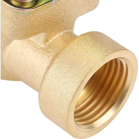 Einlass mit Außengewinde, Auslass mit Innengewinde, 4-Punkt-Wassersteuergerät komplett aus Kupfer DN15 12V, automatischer Wasserspender, Duschraum-Wasserspender, Magnetventil. (1/5)