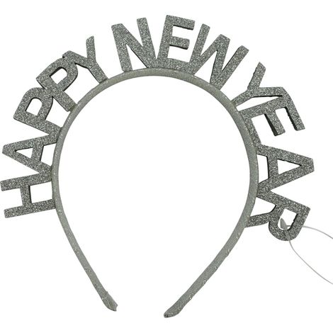 Mömax Haarreifen Happy New Year Silberfarben