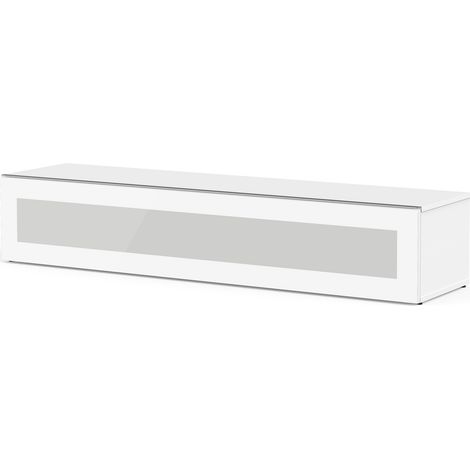Meuble TV verre infrarouge et mélaminé blanc Phoenix 160cm