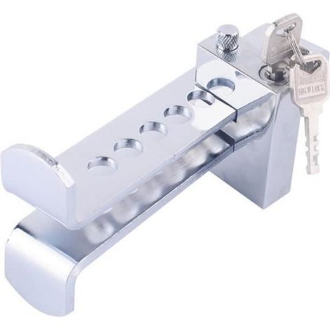 Verrou De Pedale - Serrure Antivol En Acier Forge 8 Trous - Pour Pedale Daccelerateur Dembrayage Frein - Hauteur 19 Cm - Largeur Max 1,4 Cm - 1 Unite (1/4)