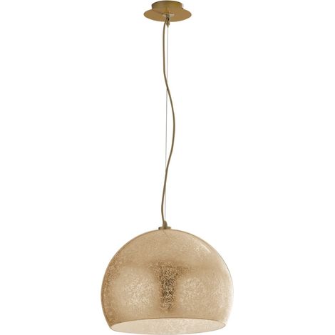 "Lampadario a sospensione VANITY oro in vetro con cavo in tessuto (3xE27)" (1/2)
