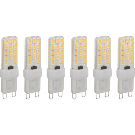 Lot de 6 ampoules LED G9 dimmables 5W 450LM 28 LED culot G9 en aluminium pour le remplacement de lampes 100-120V (1/5)