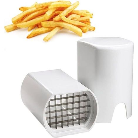 Coupe Frites - Manuel - Acier Inoxydable Et Plastique PS - Pour Pommes De Terre - 10 X 8 8 X 13 6 Cm - Blanc - 1 Pièce (1/5)