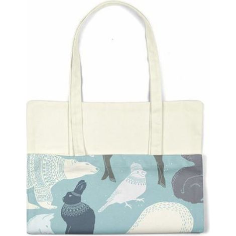 Sac shopping en coton Bonamaison - tote bag réutilisable, résistant, pliable, 70 x 34 x 1 cm (1/4)