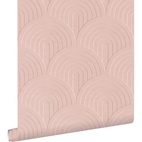 Papier peint 3D rose intissé – Dimensions 53cm x 10,05m – Écologique avec encre à base d'eau – Pose facile sans table à tapisser – Estahome (1/5)