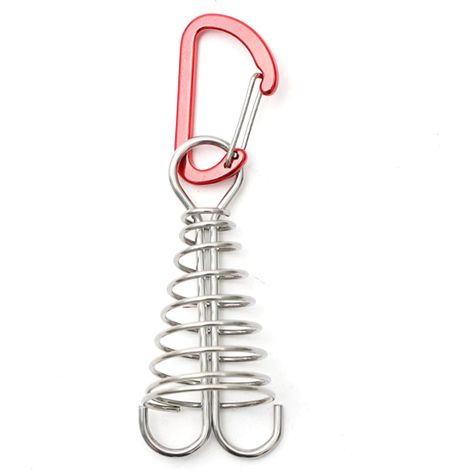 Chevilles d'ancrage de Pont avec Boucle à Spirale, Ressort rétractable en Alliage d'aluminium, Ancre de Corde à Vent, piquets d'extérieur, Outils de Camping (1/5)