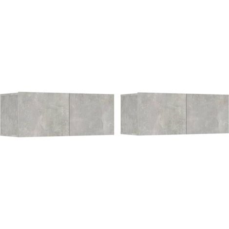 Mobile TV multimediale scaffale per televisione credenza televisione sala da pranzo soggiorno camera da letto 2 pezzi 80 x 30 x 30 cm pannelli compositi grigio 020028560