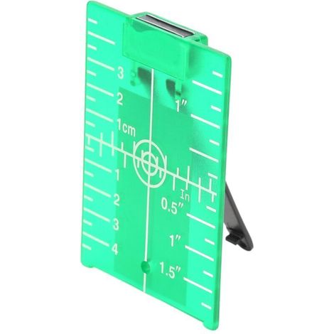 Cible de nivellement laser en plastique magnétique avec support, échelle verte en pouces et métrique (1/5)