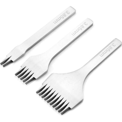 Ensemble d'outils de poinçonnage en acier blanc 2/5/10, ensemble de ciseaux à coudre pour le travail du cuir (3,85 mm) (1/3)