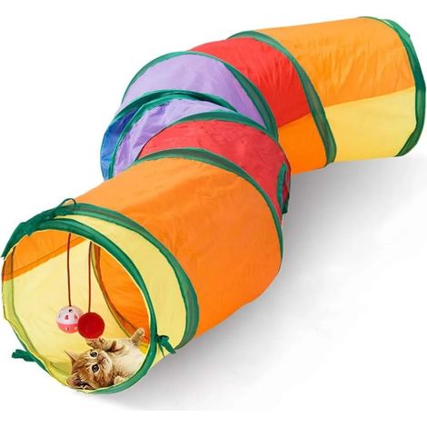 Tunnel pour chat, fabriqué en matériau ultra-résistant, convient aux chats, lapins, chiots et furets, forme en S, 123 cm x 25 cm (1/5)