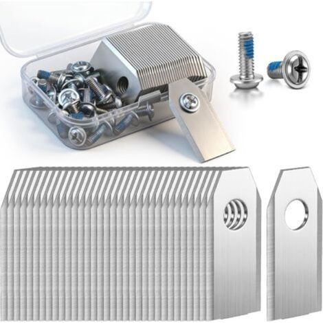 Lames de rechange 30 compatibles avec les tondeuses robotisées Ecovacs Goat séries G1, O et A, ouverture de 7,2 mm, lame de rechange en acier inoxydable, 30 vis et rondelles adhésives bleues