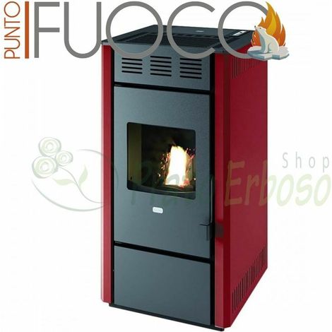 Martina - Stufa a pellet da 12 Kw rossa