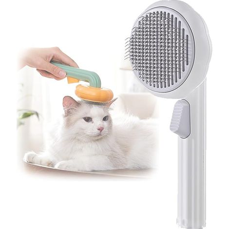 Pumpkin Self-Cleaning Pet Slicker Brush for Dogs, Cats, Puppies & Rabbits - Effortlessly Removes Loose Undercoat, Mats and Tangled Hair - Gentle Grooming Tool for Healthy Coats (1/5)