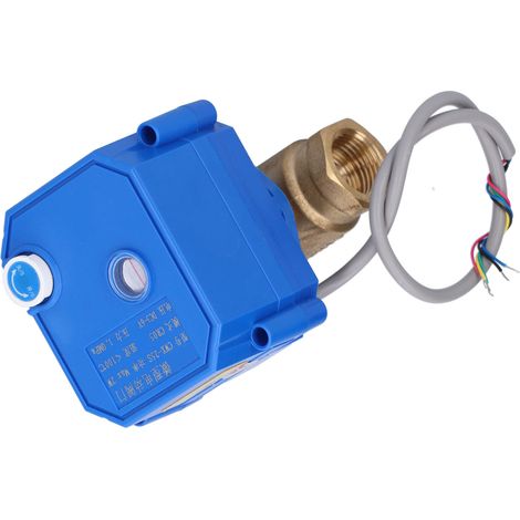Robinet à bille motorisé DN15 laiton passage direct raccord hydraulique avec indicateur DC3-6V (1/5)