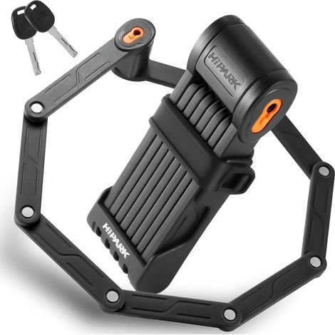 Antivol Velo,100cm Cadenas Velo avec Support Portable et 2 Clés Antivol Velo en Alliage Haute Résistance. Haute Sécurité Antivol Pliable pour Vélo Électrique,Trottinette et Portes (1/5)