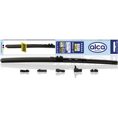 alca® Heckwischerblatt 15"/380 mm Wischerblatt für Hinten, Flachbalken REAR FLAT mit Adapter