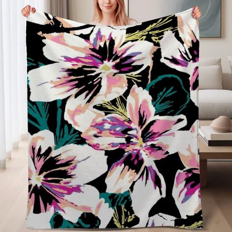 Couverture de lit en polaire, jeté doux et chaud pour le printemps, légère et luxueuse en microfibre de polyester, décoration pour chambre et salon, ajout parfait à la décoration, cadeau idéal pour ho (1/4)